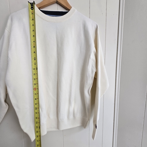 NWOT Tommy Hilfiger Classic White Men's Sweater-Size M-100%Cotton - Picture 6 of 8
